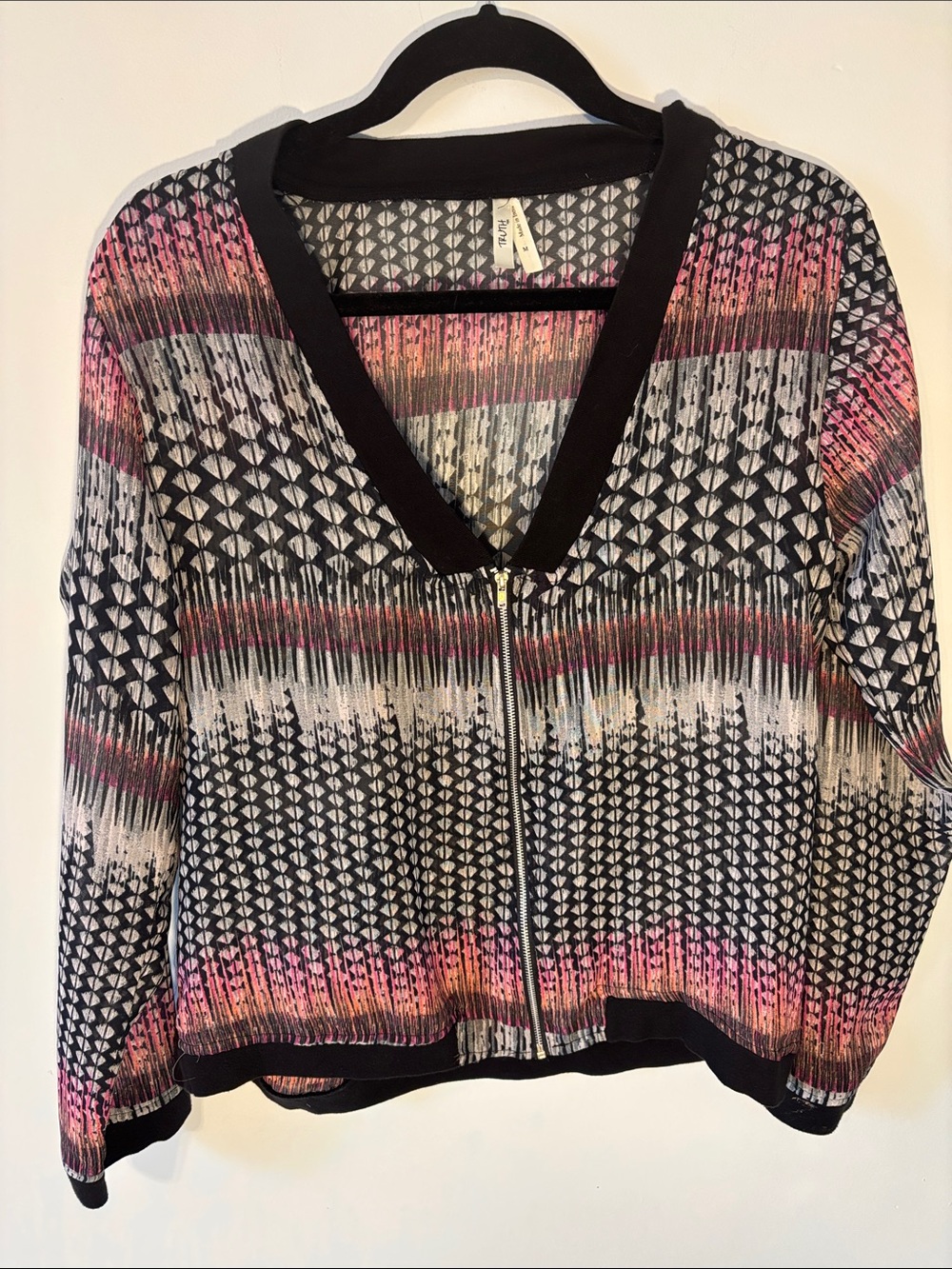 Truth Women's V-Neck Zip Cardigan - Black, Pink, Cream